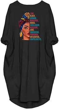 WbJetr Black Woman Beautiful Magic Loose Pocket Oversize